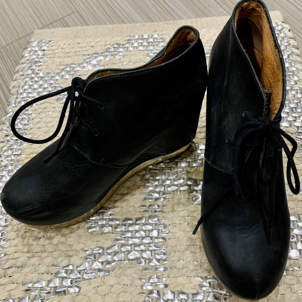 Jeffrey Campbell Blk Leather Ankle Boot